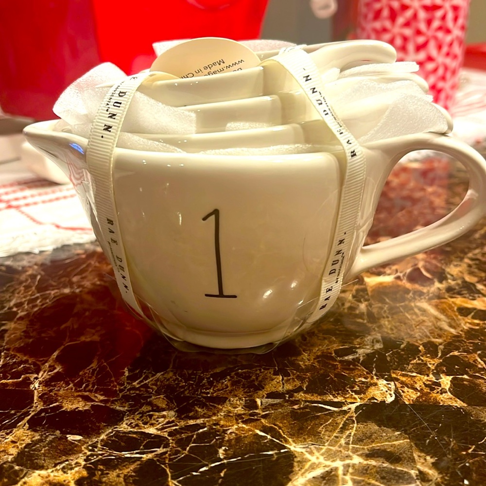 RAE DUNN Artisan Collection Set of 4 Ceramic Measuring Cups With Handles